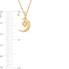 Diamond Accent Solitaire Crescent Moon and Heart Charm Pendant in 10K Gold