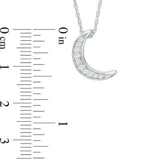 0.29 CT. T.W. Diamond Crescent Moon Pendant and Stud Earrings Set in Sterling Silver