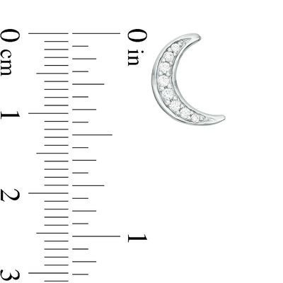 0.29 CT. T.W. Diamond Crescent Moon Pendant and Stud Earrings Set in Sterling Silver