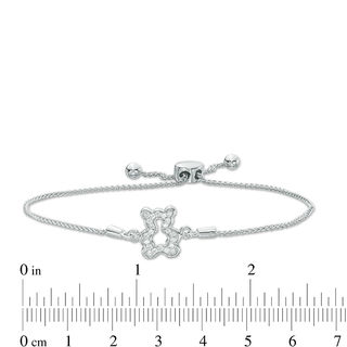 0.23 CT. T.W. Diamond Polar Bear Stud Earrings and Bolo Bracelet Set in Sterling Silver - 9.5"