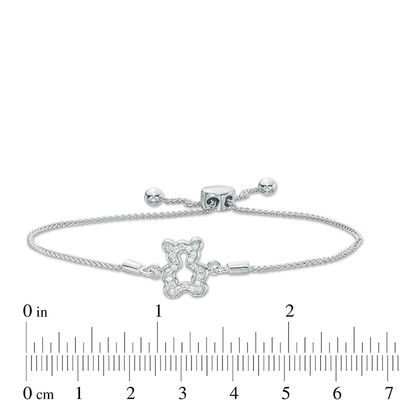 0.23 CT. T.W. Diamond Polar Bear Stud Earrings and Bolo Bracelet Set in Sterling Silver - 9.5"