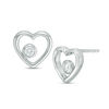 Thumbnail Image 0 of 0.085 CT. T.W. Diamond Heart Outline Stud Earrings in Sterling Silver