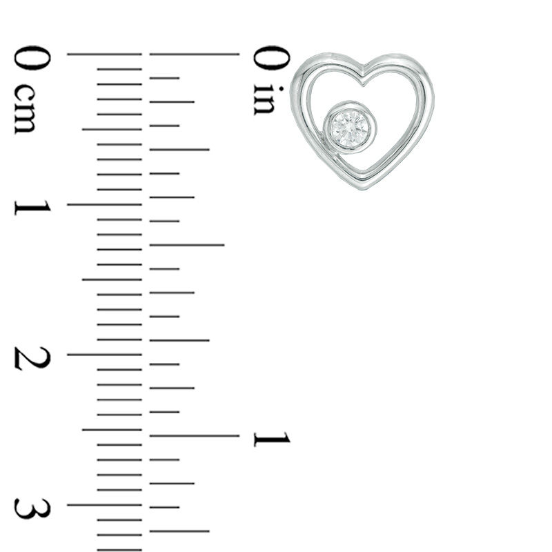 0.085 CT. T.W. Diamond Heart Outline Stud Earrings in Sterling Silver|Peoples Jewellers