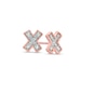 Thumbnail Image 0 of Diamond Accent "X" Vintage-Style Stud Earrings in 10K Rose Gold