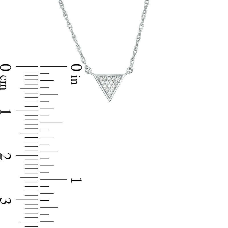 0.04 CT. T.W. Diamond Triangle Necklace in Sterling Silver - 17.75"