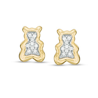 0.04 CT. T.W. Diamond Teddy Bear Stud Earrings in 10K Gold