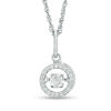 0.065 CT. T.W. Diamond Frame Moving Pendant in Sterling Silver