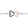 Thumbnail Image 3 of Mickey Mouse & Minnie Mouse 0.18 CT. T.W. Diamond Interlocking Bolo Bracelet in Sterling Silver and 10K Rose Gold - 8.5&quot;