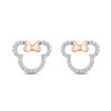 Mickey Mouse & Minnie Mouse 0.18 CT. T.W. Diamond Outline Stud Earrings in Sterling Silver and 10K Rose Gold