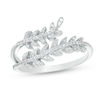 Thumbnail Image 0 of 0.15 CT. T.W. Diamond Leaves Split Shank Ring in 10K White Gold