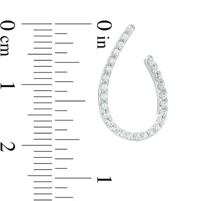 0.50 CT. T.W. Diamond Teardrop Loop Earrings in 10K White Gold