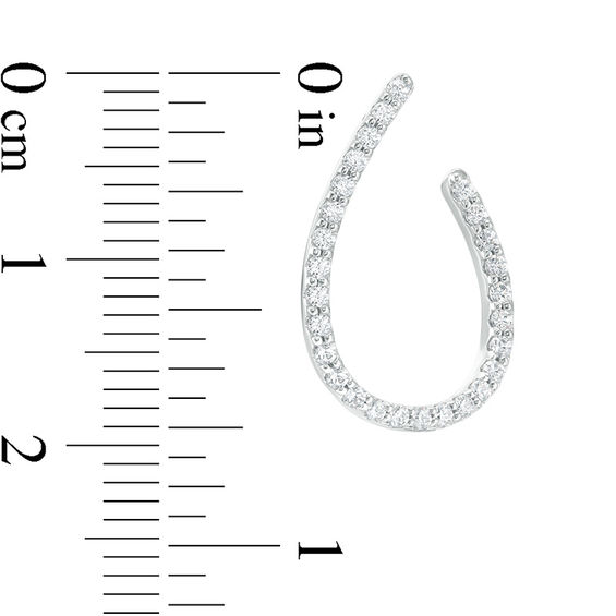 0.50 CT. T.W. Diamond Teardrop Loop Earrings in 10K White Gold