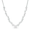 1.00 CT. T.W. Baguette and Round Composite Diamond Necklace in 10K White Gold