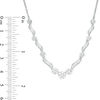 1.00 CT. T.W. Baguette and Round Composite Diamond Necklace in 10K White Gold