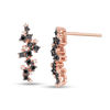 Thumbnail Image 0 of 0.25 CT. T.W. Enhanced Black and White Diamond Scatter Drop Earrings in 10K Rose Gold