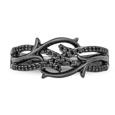 Enchanted Disney Villains Maleficent 0.23 CT. T.W. Black Diamond Ring in Sterling Silver with Black Rhodium