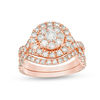 Thumbnail Image 0 of 1.69 CT. T.W. Diamond Double Frame Twist Bridal Set in 10K Rose Gold