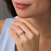 Thumbnail Image 1 of 1.69 CT. T.W. Diamond Double Frame Twist Bridal Set in 10K Rose Gold