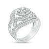 Thumbnail Image 3 of 1.69 CT. T.W. Diamond Double Frame Crossover Bridal Set in 10K White Gold