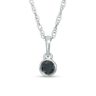 CT. Black Diamond Solitaire Bezel-Set Pendant in 10K Gold