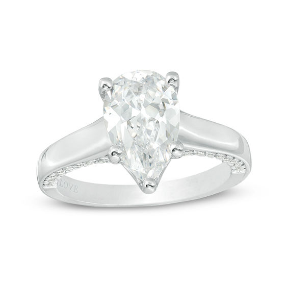 Vera Wang Love Collection 2.29 CT. T.W. Certified Pear-Shaped Diamond Engagement Ring in 14K White Gold (I/SI2)