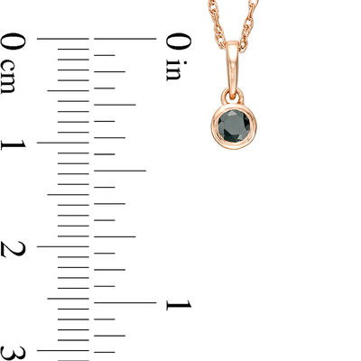 CT. Black Diamond Solitaire Bezel-Set Pendant in 10K Rose Gold