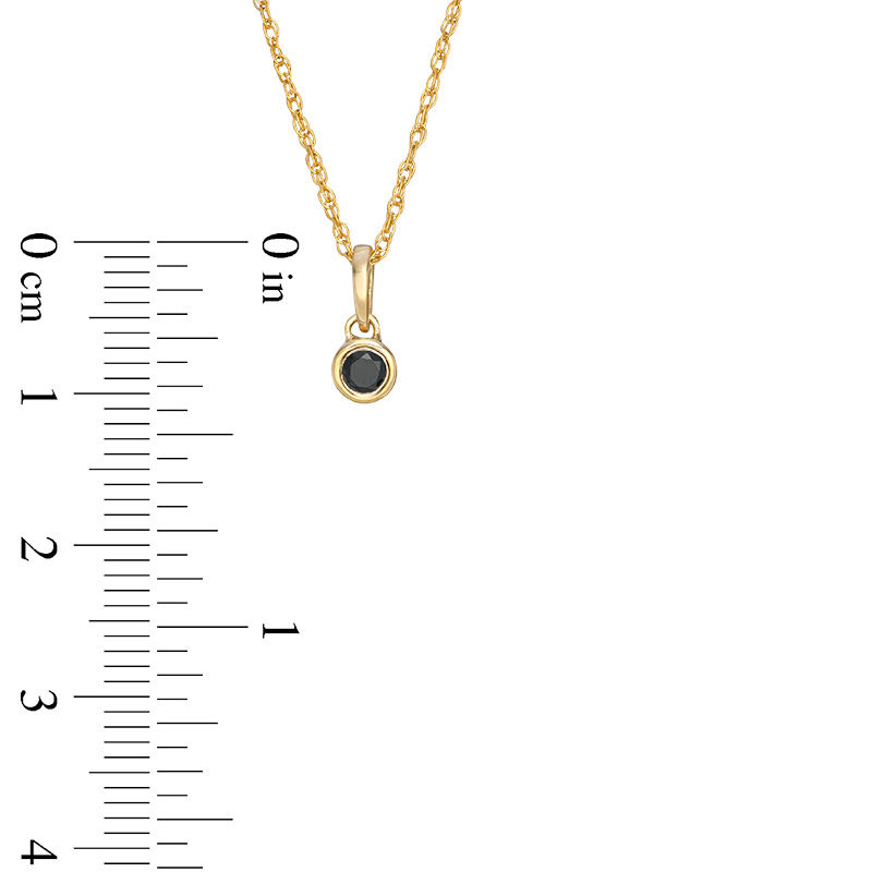 0.085 CT. Black Diamond Solitaire Bezel-Set Pendant in 10K Gold