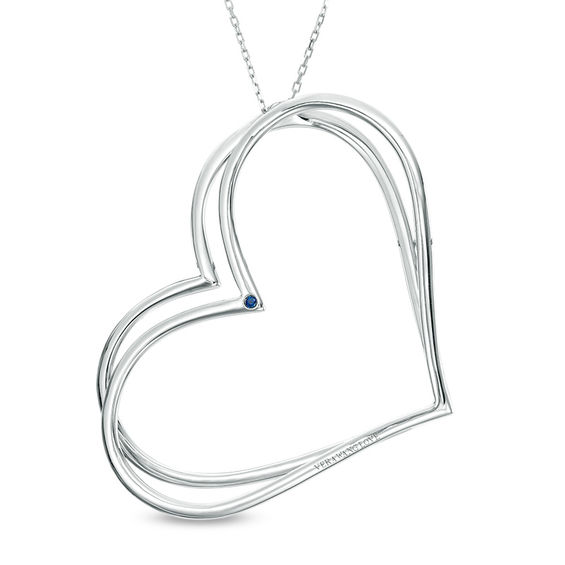 The Kindred Heart from Vera Wang Love Collection 0.58 CT. T.W. Diamond Tilted Pendant in Sterling Silver - 19"