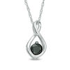 Thumbnail Image 0 of 0.37 CT. Black Diamond Solitaire Infinity Pendant in 10K White Gold