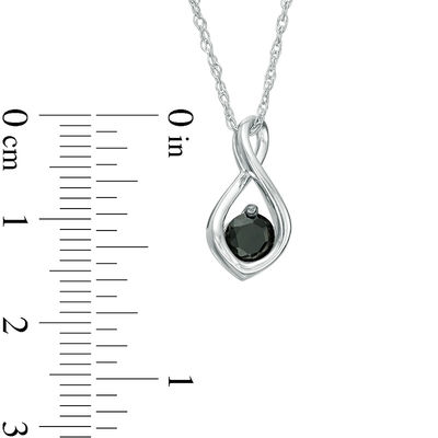 0.37 CT. Black Diamond Solitaire Infinity Pendant in 10K Gold