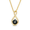 Thumbnail Image 1 of 0.37 CT. Black Diamond Solitaire Infinity Pendant in 10K Gold