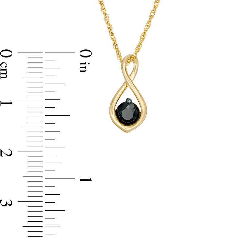 Main Image 2 of 0.37 CT. Black Diamond Solitaire Infinity Pendant in 10K Gold