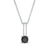 0.37 CT. Black Diamond Solitaire Stick Drop Pendant in 10K Gold