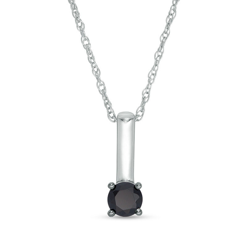 0.37 CT. Black Diamond Solitaire Stick Drop Pendant in 10K Gold|Peoples Jewellers