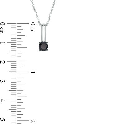 0.37 CT. Black Diamond Solitaire Stick Drop Pendant in 10K Gold