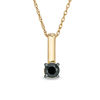 Thumbnail Image 0 of 0.37 CT. Black Diamond Solitaire Stick Drop Pendant in 10K Gold