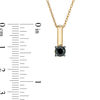 Thumbnail Image 1 of 0.37 CT. Black Diamond Solitaire Stick Drop Pendant in 10K Gold