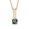 Thumbnail Image 0 of 0.37 CT. Black Diamond Solitaire Stick Drop Pendant in 10K Rose Gold