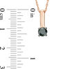 Thumbnail Image 1 of 0.37 CT. Black Diamond Solitaire Stick Drop Pendant in 10K Rose Gold