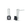 Thumbnail Image 0 of 0.58 CT. T.W. Black Diamond Solitaire Stick Drop Earrings in 10K White Gold