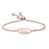 Thumbnail Image 0 of 0.04 CT. T.W. Diamond Paper Clip Vintage-Style Bolo Bracelet in Sterling Silver with 14K Rose Gold Plate - 9.5"