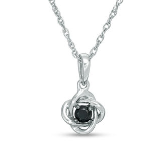 CT. Black Diamond Solitaire Love Knot Pendant in 10K Gold