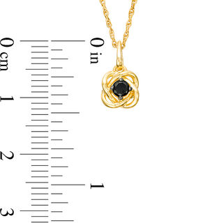 0.085 CT. Black Diamond Solitaire Swirl Frame Pendant in 10K Gold