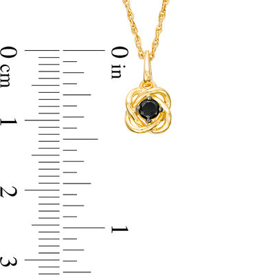 0.085 CT. Black Diamond Solitaire Swirl Frame Pendant in 10K Gold