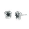 0.14 CT. T.W. Black Diamond Solitaire Love Knot Stud Earrings in 10K Gold