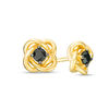 Thumbnail Image 1 of 0.14 CT. T.W. Black Diamond Solitaire Love Knot Stud Earrings in 10K Gold