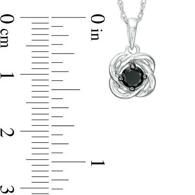 0.18 CT. Black Diamond Solitaire Love Knot Pendant in 10K Gold