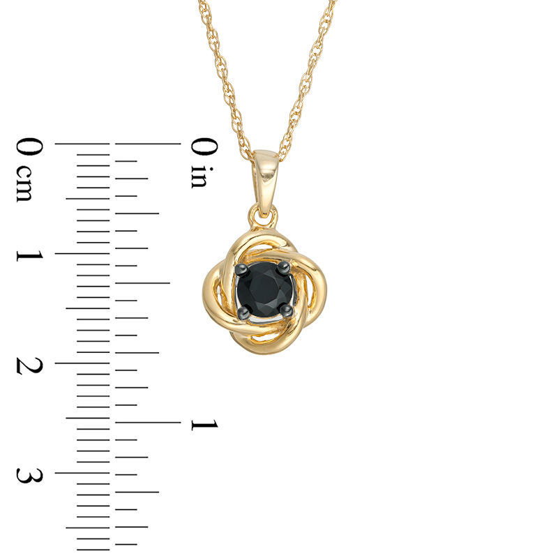 Main Image 2 of 0.18 CT. Black Diamond Solitaire Love Knot Pendant in 10K Gold