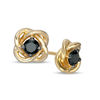 Thumbnail Image 0 of 0.29 CT. T.W. Black Diamond Solitaire Love Knot Stud Earrings in 10K Gold