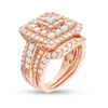 2.45 CT. T.W. Diamond Square Frame Multi-Row Bridal Set in 10K Rose Gold